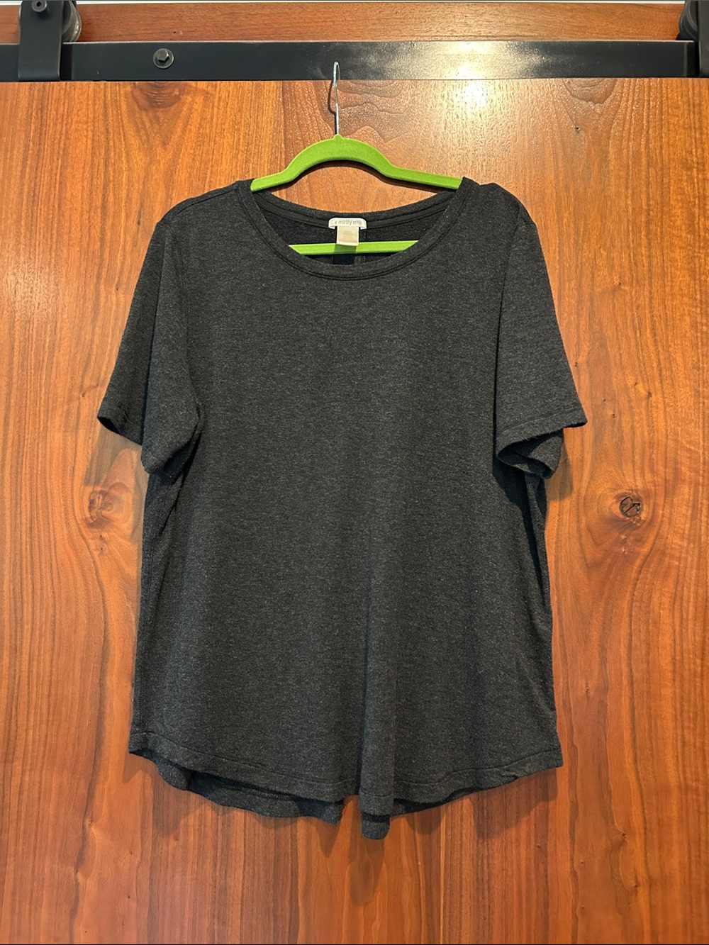 Matty M Charcoal Gray Crew Neck Tee